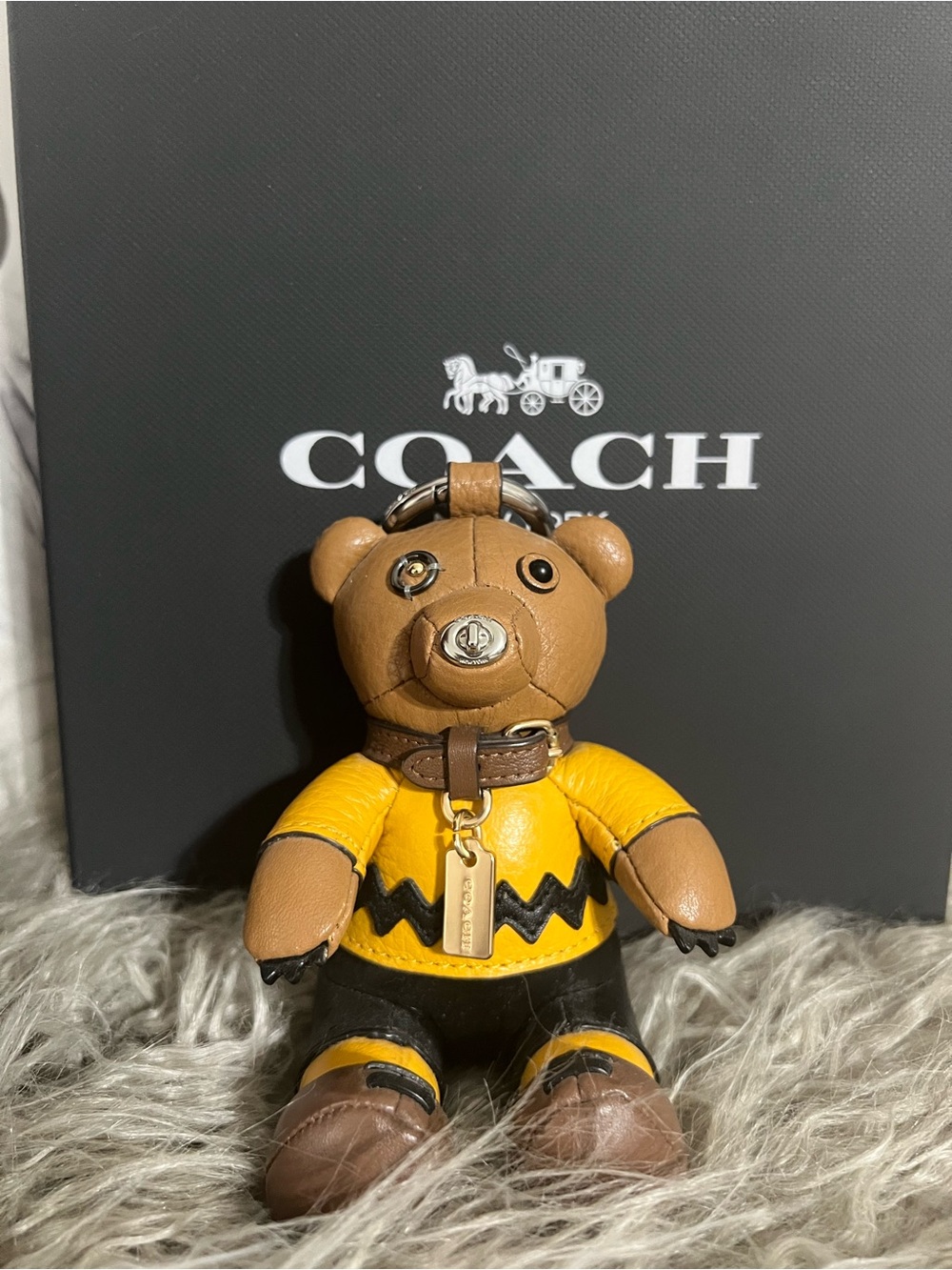 Coach Charlie Brown near Bag charm